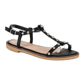 Girlhood Sandalias con pedrería negro 2