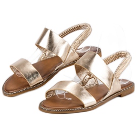 Renda Sandalias doradas con elástico dorado 2