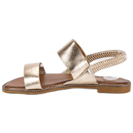 Renda Sandalias doradas con elástico dorado 1