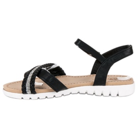 Top Shoes Sandalias planas negras negro 5