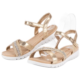 Top Shoes Sandalias planas doradas dorado 4