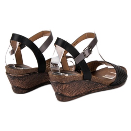Sandalias Vinceza con cuña negro 5