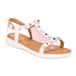 Sandalias Planas Con Strass blanco 2