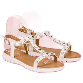 Sandalias Planas Con Strass blanco 4