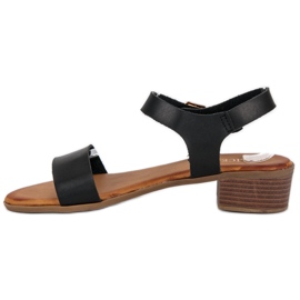 Licean Sandalias de tacón bajo negro 3
