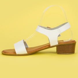Licean Sandalias de tacón bajo blanco 3