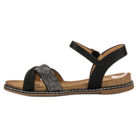 Renda Sandalias planas con hebilla negro 3