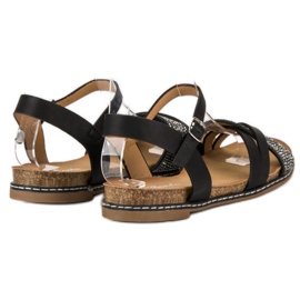 Renda Sandalias planas con hebilla negro 4