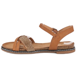 Renda Sandalias planas con hebilla marrón 4