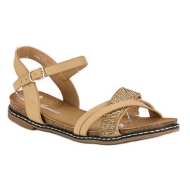 Renda Sandalias planas con hebilla marrón 3