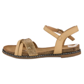 Renda Sandalias planas con hebilla marrón 4