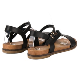 Cómodas sandalias planas negro 5