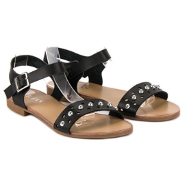 Licean Sandalias negras para el verano negro 6