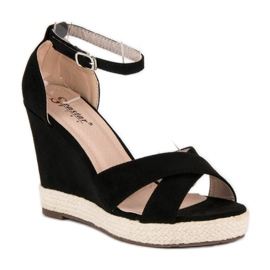 Seastar Sandalias cuña ante negro 3