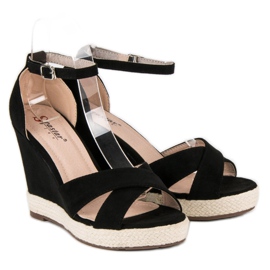 Seastar Sandalias cuña ante negro 5