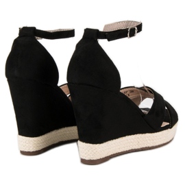 Seastar Sandalias cuña ante negro 6