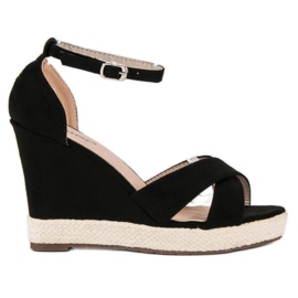 Seastar Sandalias cuña ante negro 7