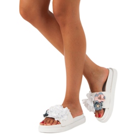 Seastar Zapatillas casa flores mujer blanco 1