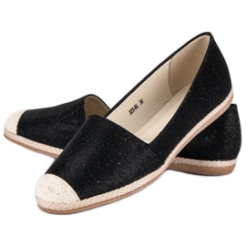 Alpargatas purpurina negro 4