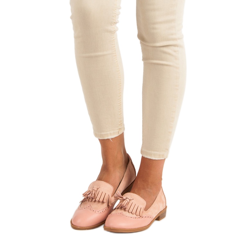 SDS Mocasines Rosa Con Flecos 1