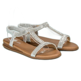 Renda Elegantes sandalias sin cordones gris 3