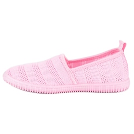 Deportivas tejido calado rosado 3