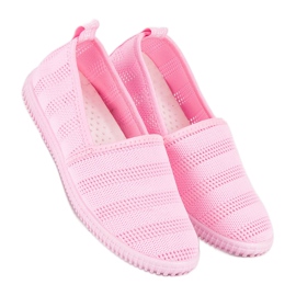 Deportivas tejido calado rosado 5