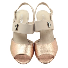 M.Daszyński Sandalias de piel Daszyński SA107 beige rosa 3