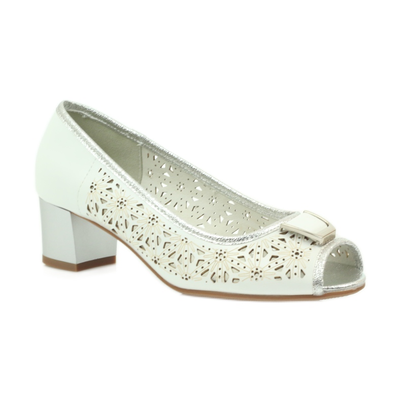 M.Daszyński Sandalias con plantilla de piel Daszyński blanco marrón gris 1