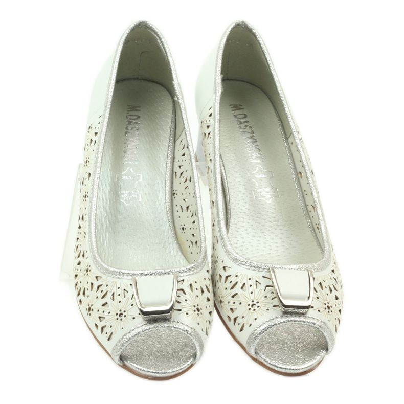 M.Daszyński Sandalias con plantilla de piel Daszyński blanco marrón gris 3