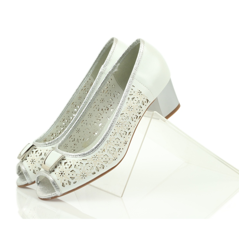 M.Daszyński Sandalias con plantilla de piel Daszyński blanco marrón gris 4