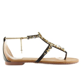 Chanclas con piedras negro D-6526 Negro 3