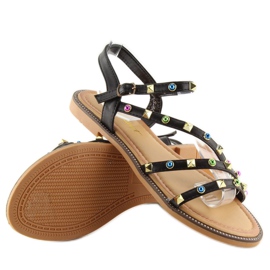 Sandalias negras con tachuelas LS-6029 negro 5