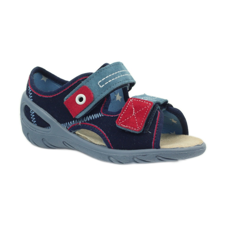 Sandalias, inserto de piel Befado 065x azul rojo azul marino 1