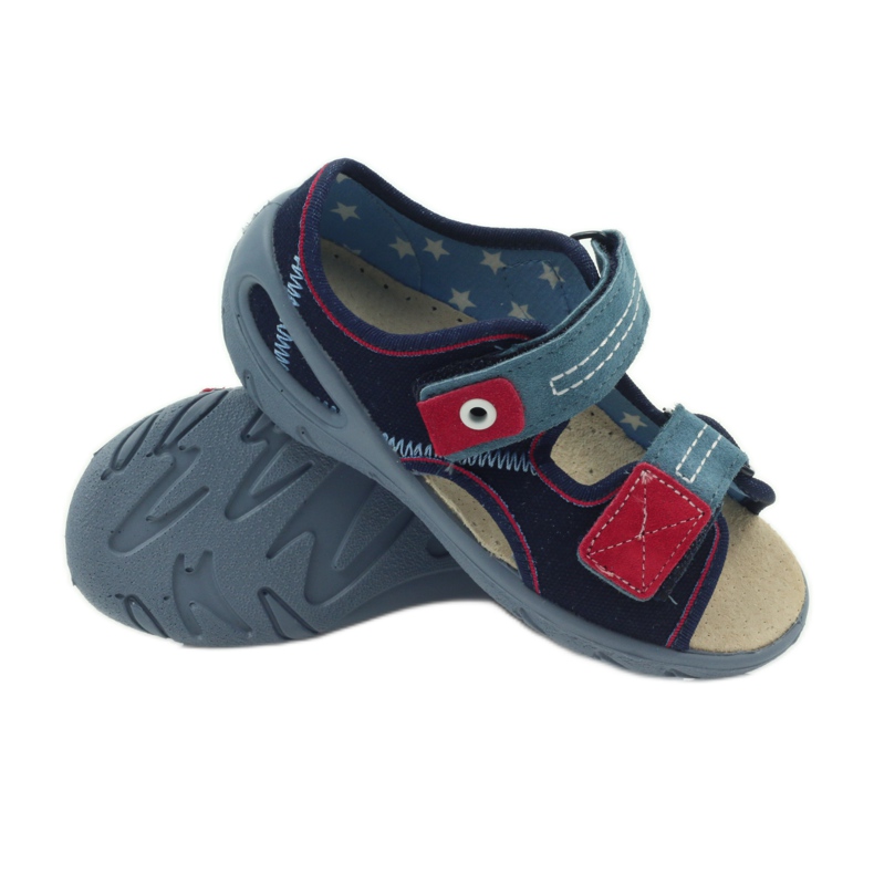 Sandalias, inserto de piel Befado 065x azul rojo azul marino 3