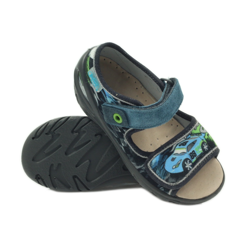 Sandalias inserto piel Befado 433P azul gris verde 3