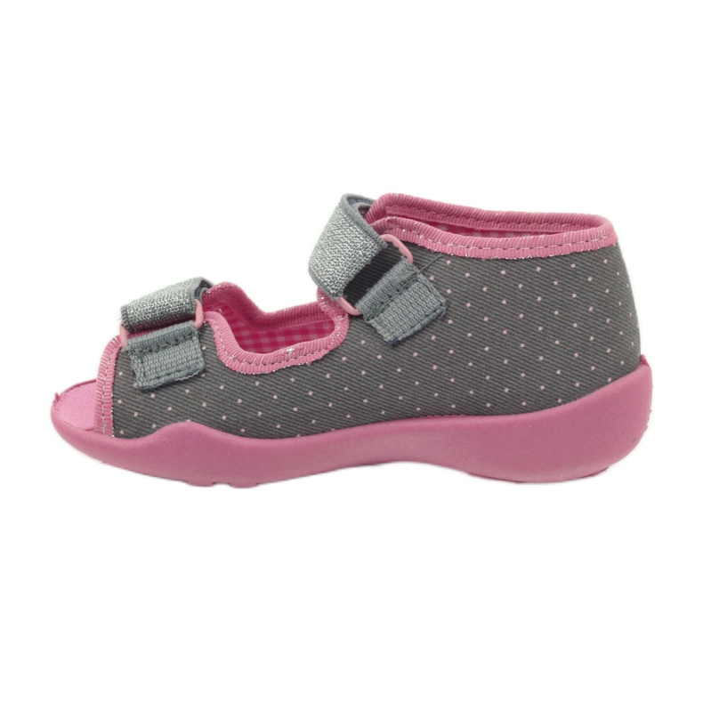 Sandalias babuchas con lunares Befado 242p082 gris rosado 2 Sandalias babuchas con lunares Befado 242p082 gris rosado 2