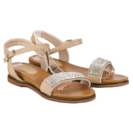 Renda Sandalias planas informales beige 6