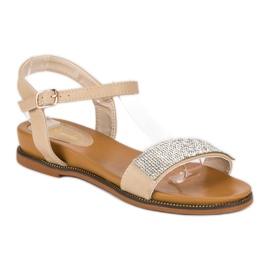 Renda Sandalias planas informales beige 3