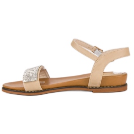 Renda Sandalias planas informales beige 4