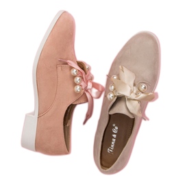 Tina&Co Zapatos brogue atados con perlas marrón 1