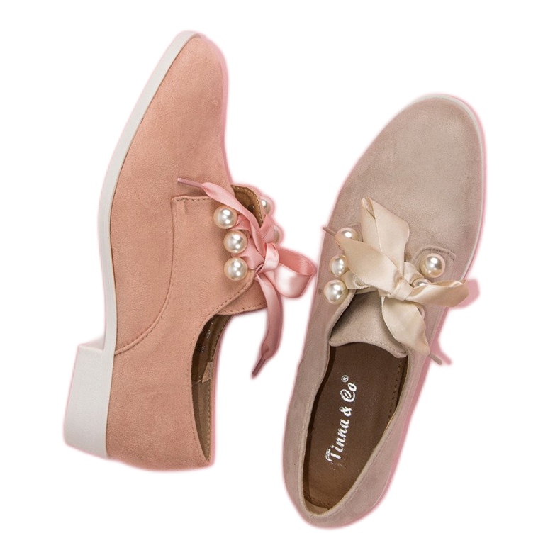 Tina&Co Zapatos brogue atados con perlas marrón 1 Tina&Co Zapatos brogue atados con perlas marrón 1