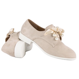 Tina&Co Zapatos brogue atados con perlas marrón 6