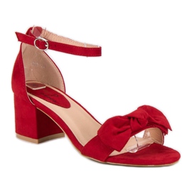 Top Shoes Sandalias rojas de tacón rojo 3