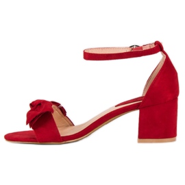 Top Shoes Sandalias rojas de tacón rojo 4
