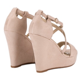 Sandalias cuña ante marrón 5