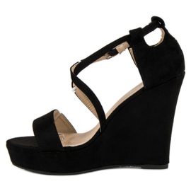 Sandalias cuña ante negro 3