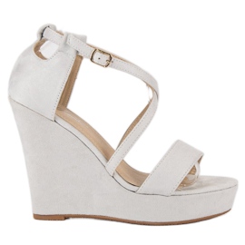 Sandalias cuña ante gris 7