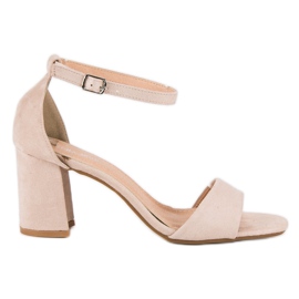 Laura Mode Sandalias beige tacón 6