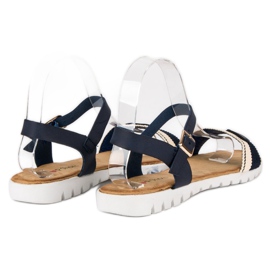 Top Shoes Sandalias casuales de mujer azul marino 5